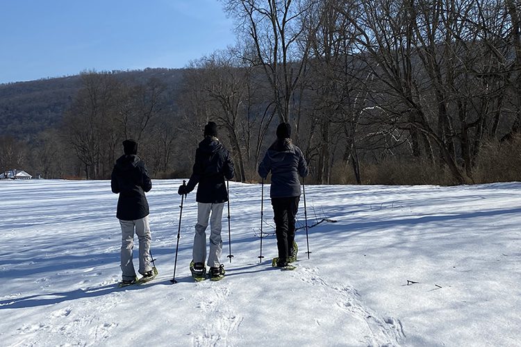 Group Snowshoeing in the Poconos.